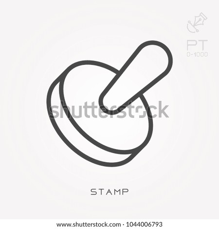 Line icon stamp