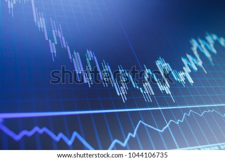 Graph of Cryptocurrency market. Finance business data concept. Stock market graph on the screen. Background stock chart. Stock market graph and bar chart price display.  