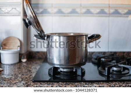 Photograph of a pot in the stove