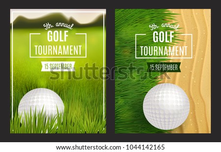 Golf tournament poster templates. Flyer design. Vector illustration