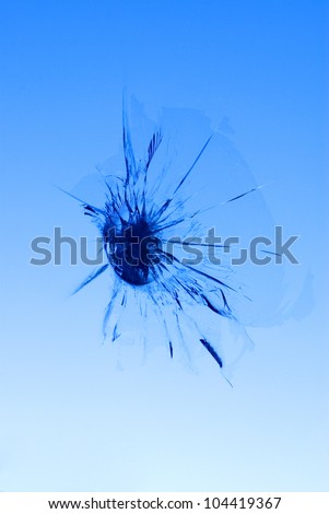 Macro of stone chip in vehicle windscreen Royalty-Free Stock Photo #104419367