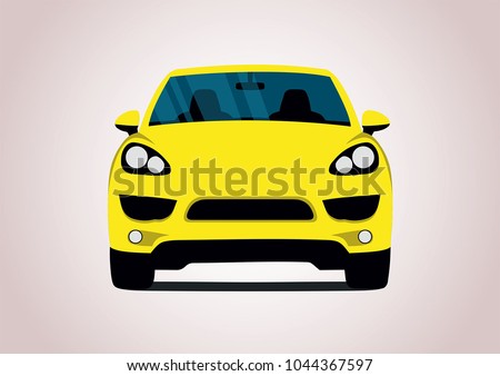 yellow sports car. Porsche Cayenne.
