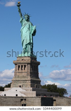 Lady liberty blue sky  isolated
