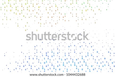 Light Multicolor, Rainbow vector texture with Digit characters. Illustration with Numeral symbols on abstract template. Smart design for your business advert of university.