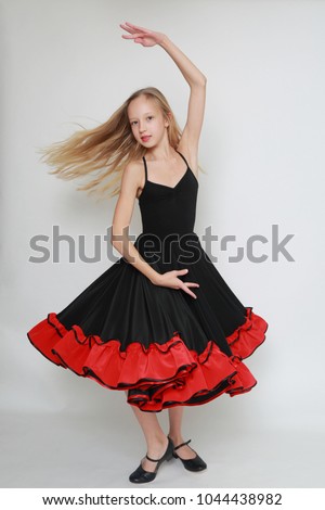 Studio image of flamenco dancer