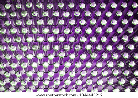 Ultraviolet pinscreen abstract background, closeup