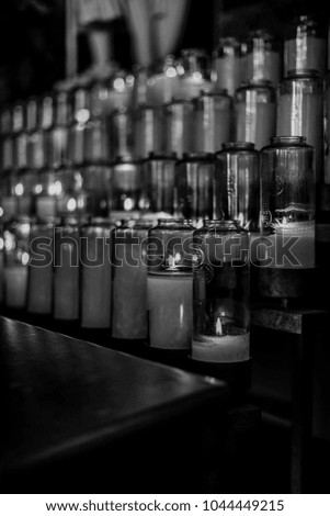 Close up of Prayer Candles 