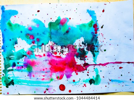 Watercolor splashes on white background