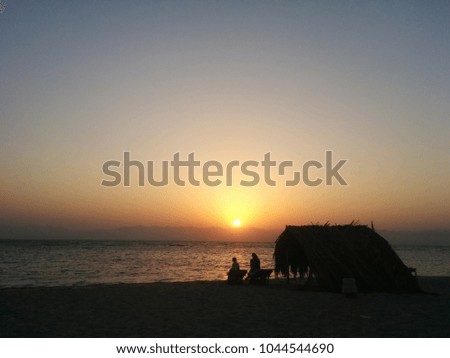 Sinai beach sunrise silhouette shed red sea 