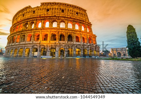 Rome, The Majestic Coliseum. Italy. Royalty-Free Stock Photo #1044549349