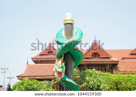 Naga statue in Mukdahan province, Thailand.