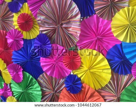 Colorful paper backdrop.