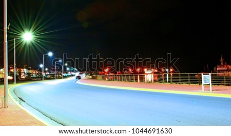 the streets over the bay of Ushuaia (night photos)