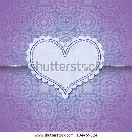 vintage retro vector cute frame with heart