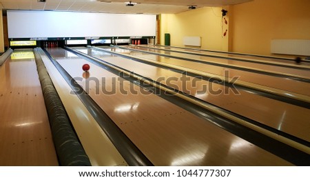 Bowling ball rolling on the track