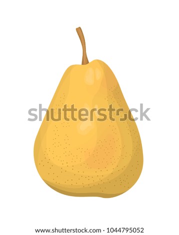 Isolated fresh yellow pear on white background.
