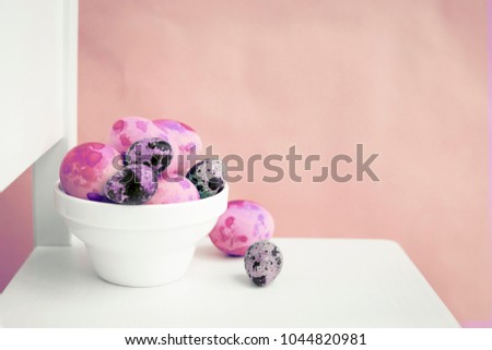 Pastel and colorful easter eggs  background