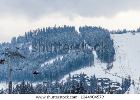 Ski resort.  Lift on ski resort