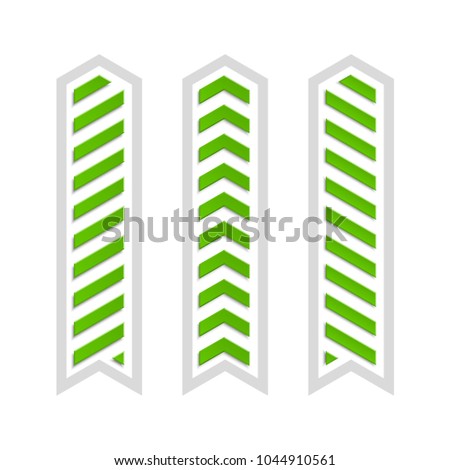 Arrow banners set. Direct circle shape. 3d Abstract arrow background. Business infographic presentation diagram. Section compare service trend. Paper arrows index. Exact pointer banner