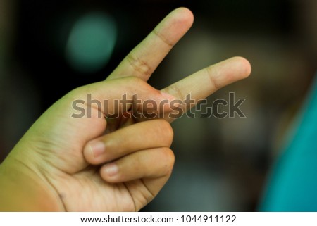 Two fingers Symbolizes the fighters