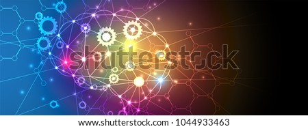 Abstract Artificial intelligence. Technology web background. Virtual concept Royalty-Free Stock Photo #1044933463
