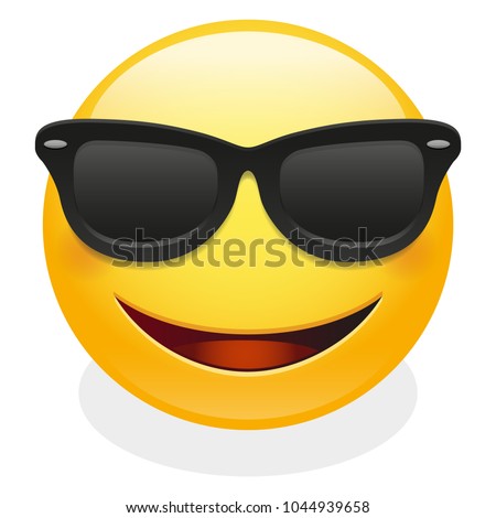 Sunglasses Expression Emoji Smiley Face Vector Design Art Royalty-Free Stock Photo #1044939658