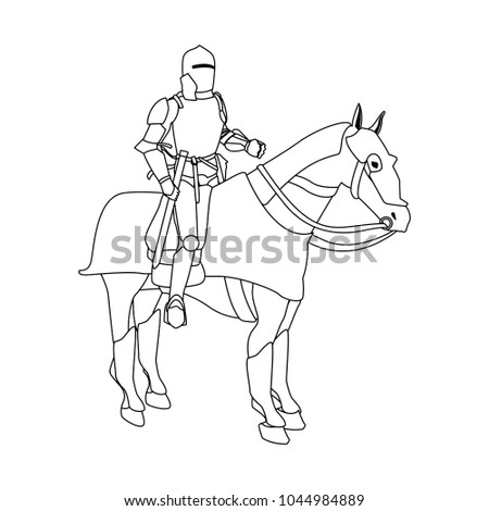 Medieval warrior on horse
