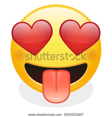 Tongue Out Love Expression Emoji Smiley Face Vector Design Art