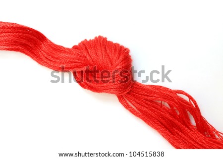 Colorful cotton craft thread color red