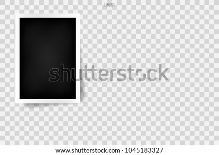 Photo frame mockup background with white border on a transparent background. Vector illustration.