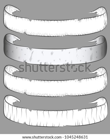 vector sketch is a set of ribbons with twisted edges and cracks from old age.