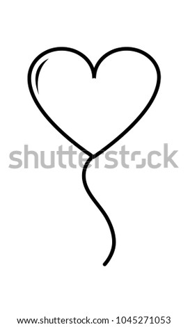line balloon heart design to love celebration