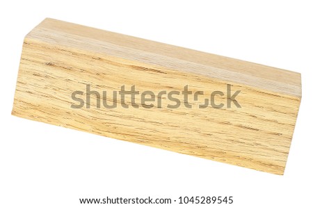 Wooden bar isolated on white background. Oak tree.