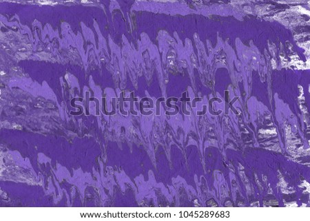 Violet with black wet abstract paint leaks and splashes texture on white watercolor paper background. Natural organic shapes and design.