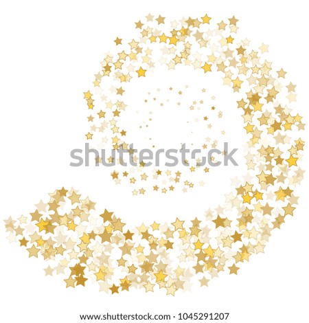 Stream gold stars on a white background. Vector illustration