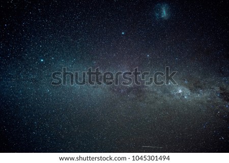 Close up, Milky way with galaxy star and space  dust at night. Lake Tekapo, South Island, New Zealand,