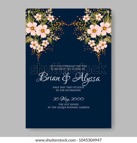 Wedding invitation sakura chinese japan floral vector printable template card