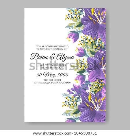 Tropical summer floral hibiscus wedding invitation background template