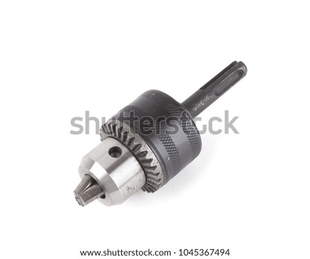 drill holder for electric drill on white background