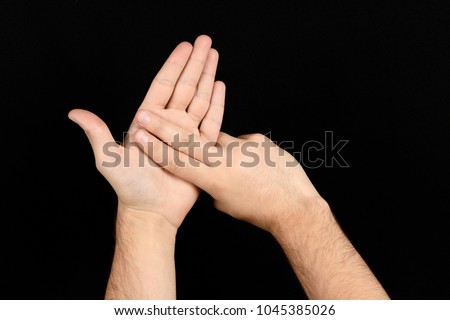 The language of the deaf English version of the gesture the letter N Signaling BSL