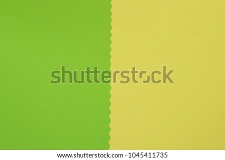 Texture background of fashionable pastel color with top view, flat lay: Green and Yellow