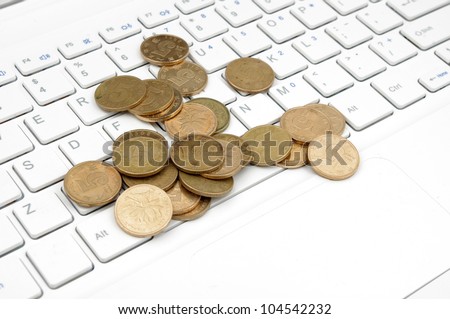 Keyboard and money (to express the concept of making money in network)