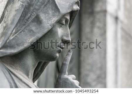 Female sculpture, Italy, close-up Royalty-Free Stock Photo #1045493254