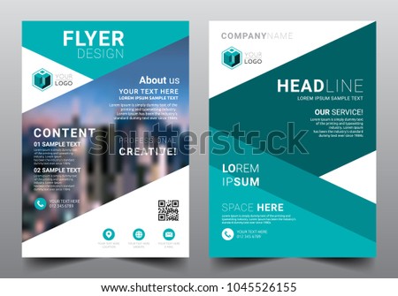 Business brochure template design. Fold leaflet, Magazine, Annual report, Book Cover, Front and Back page, Flat style vector illustration artwork A4 size.