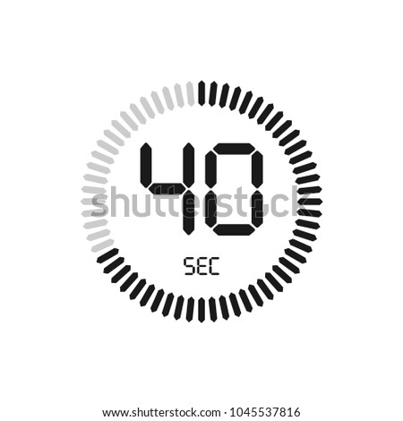 The 40 seconds, stopwatch vector icon, digital timer. Clock and watch, timer, countdown symbol. Royalty-Free Stock Photo #1045537816