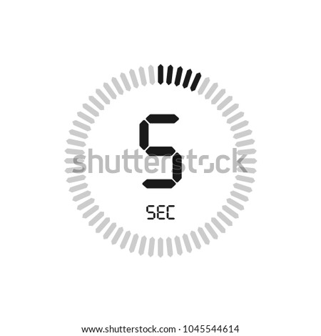 The 5 seconds, stopwatch vector icon. Clock and watch, timer, countdown symbol. Royalty-Free Stock Photo #1045544614