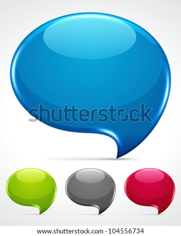 Abstract glossy speech bubbles vector backgrounds set eps 10.