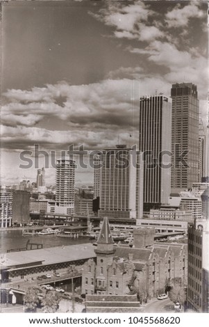 in  australia  sydney near the skyscraper steel metal structure  and cloud