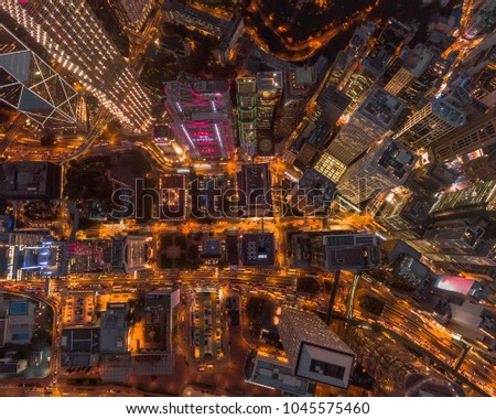 Aerial view of Central District, Hong Kong