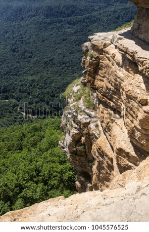 View from Cliff Eagle shelf in summer season, Mezmay, Krasnodar region, Russia.
